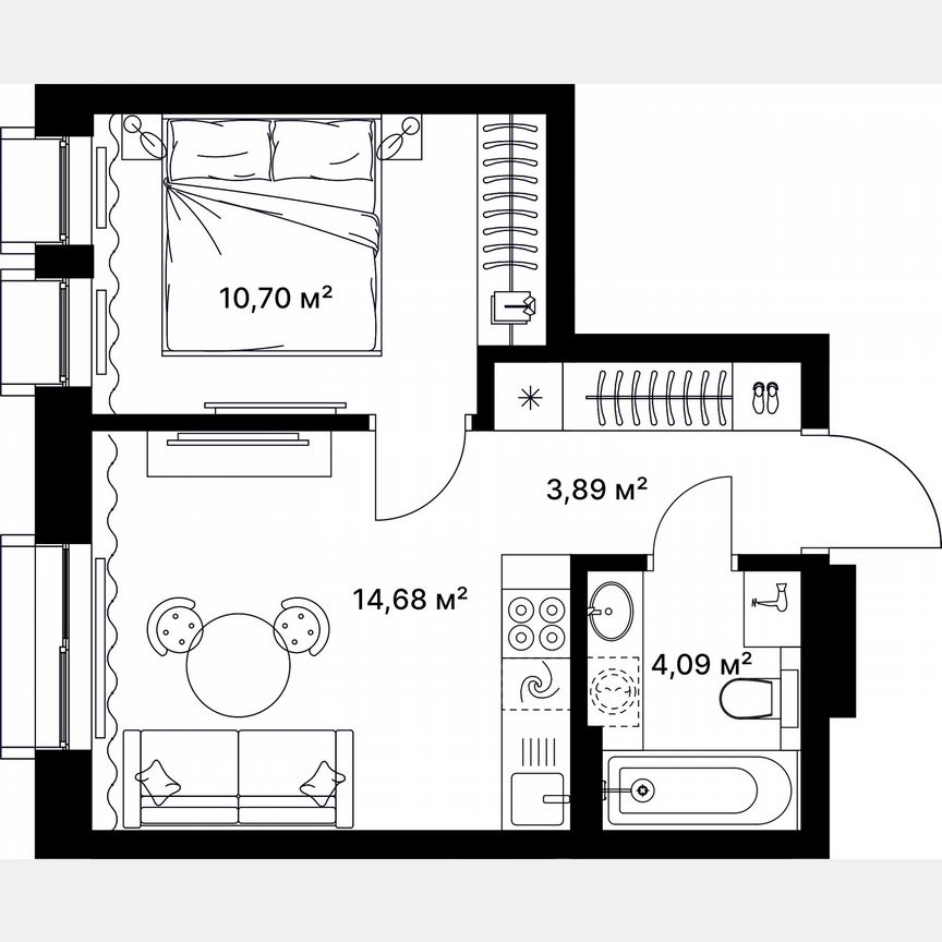 1-к. квартира, 33,4 м², 5/5 эт.