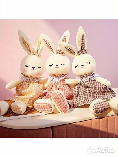 Мягкая игрушка Зайка игрушка-сплюшка 50 см