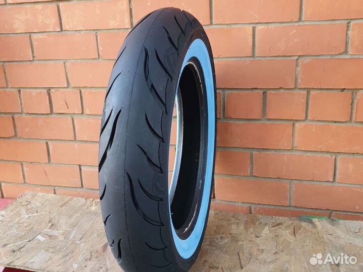 Мотошина 140 90 16 белый борт