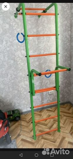 Шведская стенка с турником и кольцами