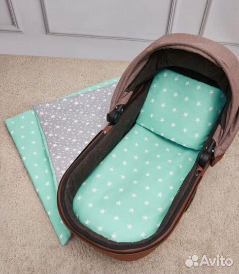 Комплект в коляску подушка матрас одеяло