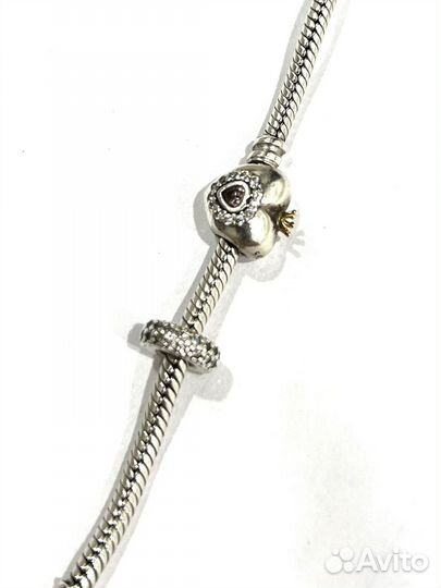 Серебряный браслет pandora шармы