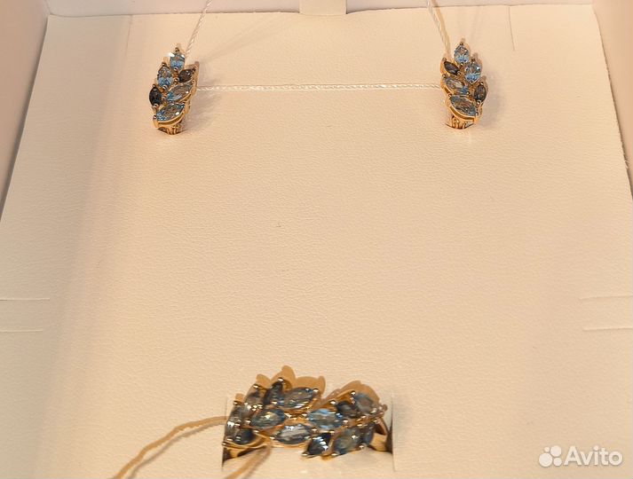 Серьги с сапфирами и бриллиантами