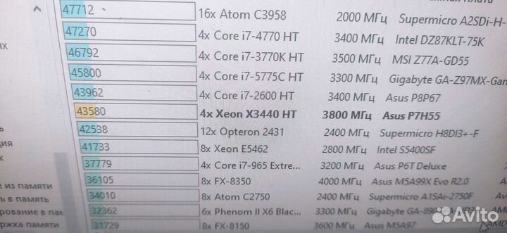 Материнская плата 1156 с процессором xeon 3440