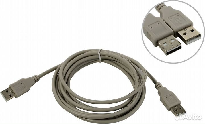 Кабель USB2.0-USB2.0, 3м, 5bites UC5009-030C