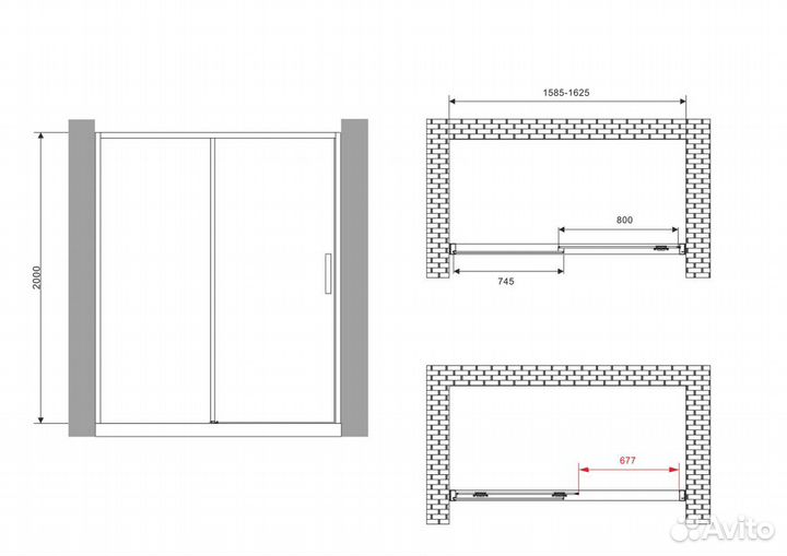 Abber AG93160B Душевая дверь