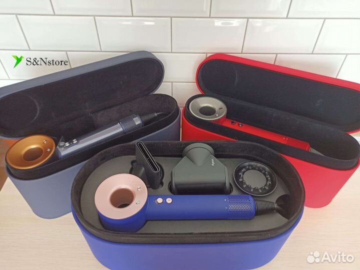 Фен dyson supersonic hd08 blue / red