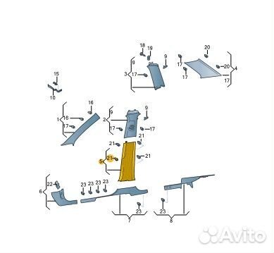 Обшивка стойки нижняя левая Skoda Kodiaq NS7 czda