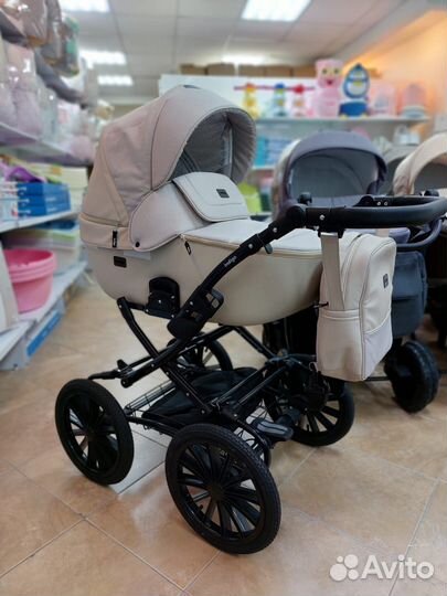 Коляска 2в1 Indigo Porto Classic d14 (бежевая)