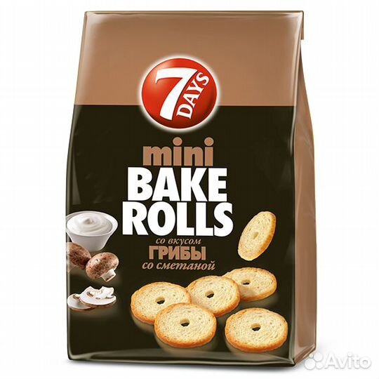Сухарики 7 Дейс (7Days) Мини Грибы со Сметаной 80г