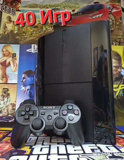 Sony Playstation 3 Ps3 SuperSlim 500gb 40 Игр