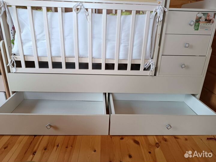 Детская кроватка трансформер с маятником