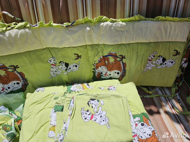 Комплект в кроватку Далматинцы, бортики, балдахин