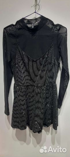 Комбинезон с водолазкой в сетку