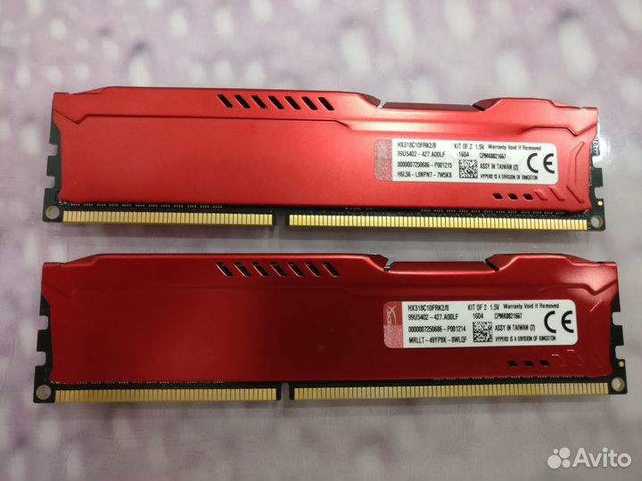 Kingston HyperX fury Red 4Gb DDR3 1866 MHz