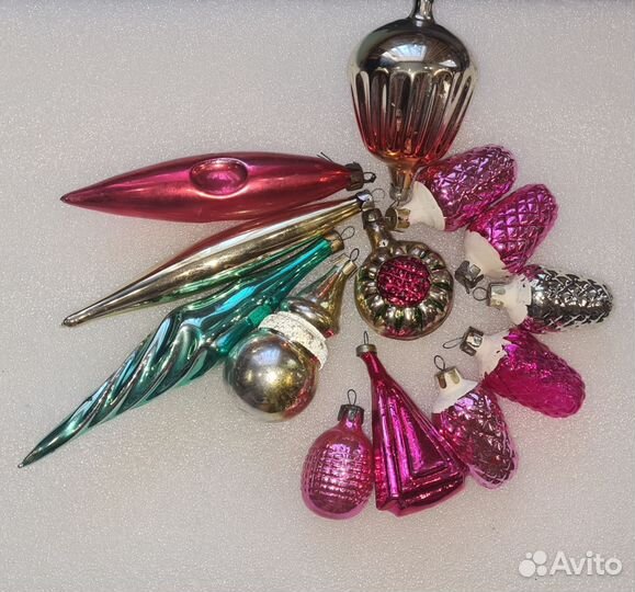 Елочные игрушки СССР: льдинки, шишки