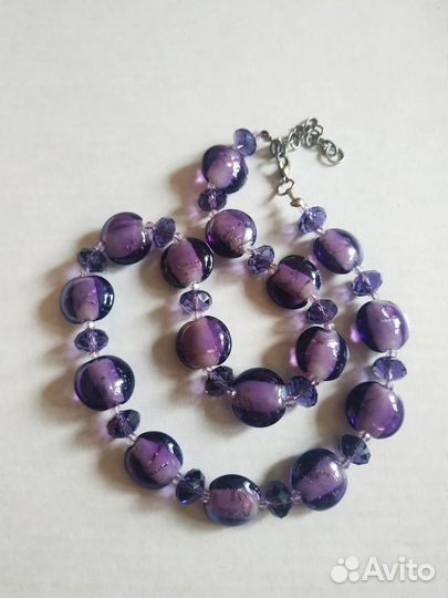 Бусы винтаж мурманское стекло