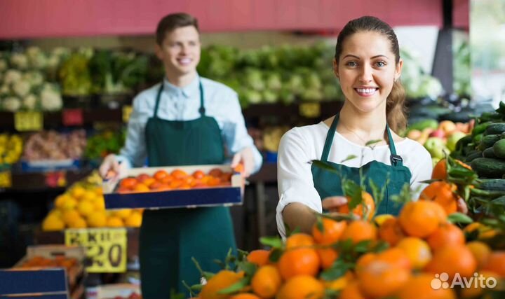 Работник зала с Еженедельной оплатой отдел овощи