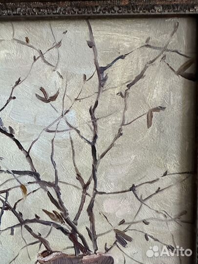 Бронь. Этюд с березовыми ветками