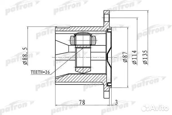 ШРУС внутренний правый 26x87 nissan X-trail T30 00