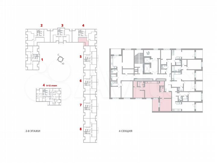 2-к. квартира, 66,2 м², 3/12 эт.