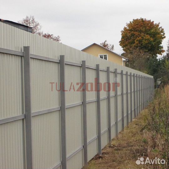 Забор из профнастила высотой 3 метра в Белёве