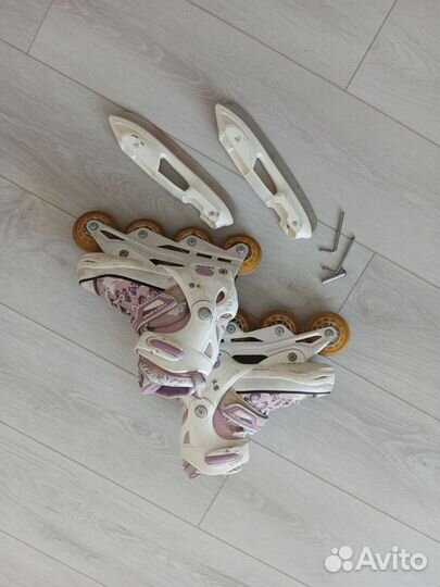 Раздвижные коньки ролики 2 в 1 роликовые explore