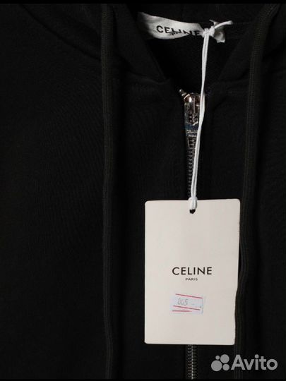 Зип худи Celine черная оверсайз