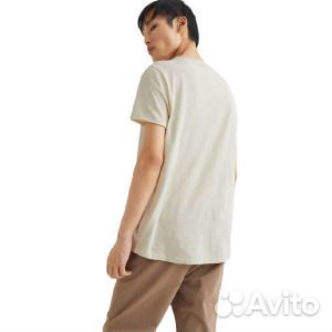 Футболка H&M Raw-edge, светло-бежевый