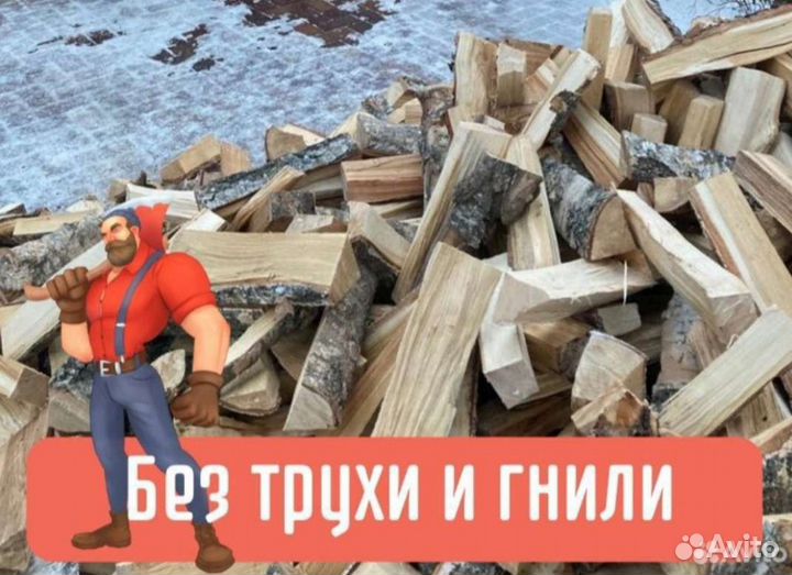 Дрова березовые полусухие колотые