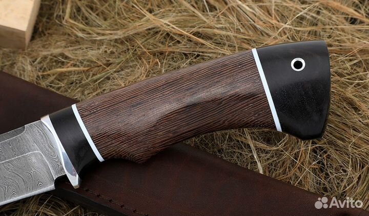 Нож Барракуда сталь дамаск, рукоять венге-черный г