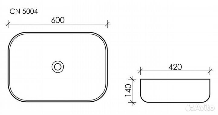 Раковина накладная Ceramicanova element 60 CN5004