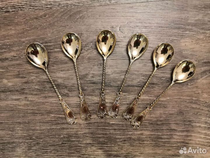 Серебряные ложки с позолотой