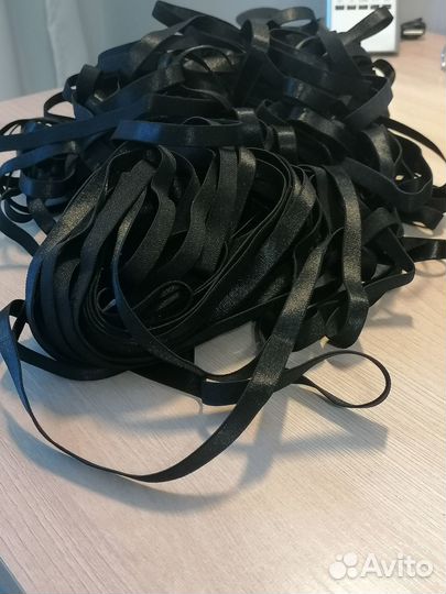 Резинка бельевая атласная чёрная 10мм для бретелей