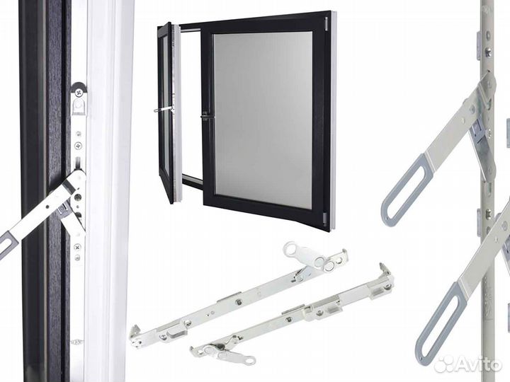 Ремонт окон, фурнитура Россия RAL7717