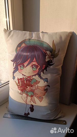 Подушка Чиби Геншин импакт (Венти, Делюк)