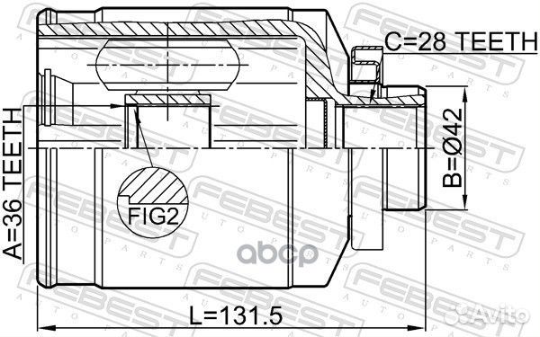 Шрус внутренний правый 36X42X28 hyundai IX55 (E