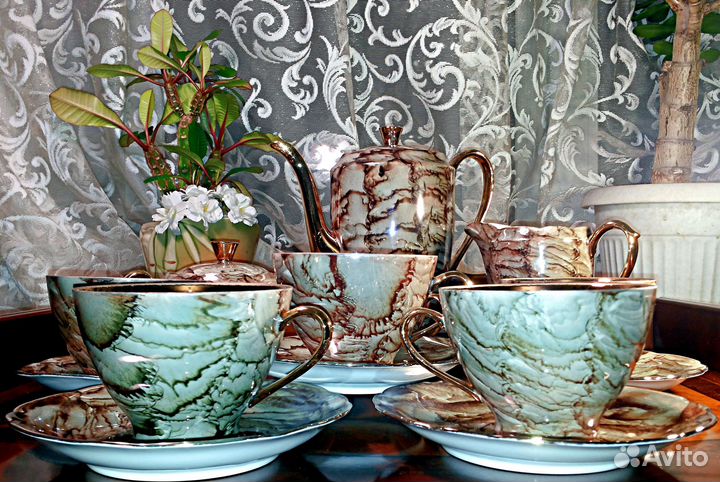 Польский кофейный фарфоровый сервиз Cmielow