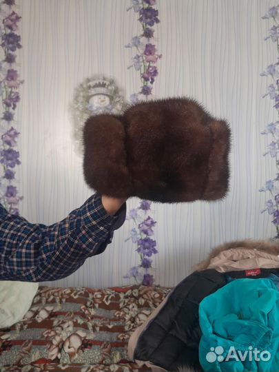 Норковая шапка мужская бу