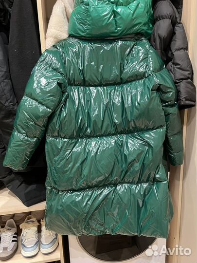 Пуховик куртка Tommy Hilfiger лаковая зеленая