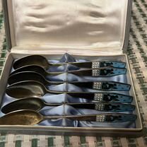 Чайные ложки из серебра с позолотой