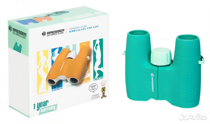 Бинокль детский Bresser Junior 6x21, зеленый