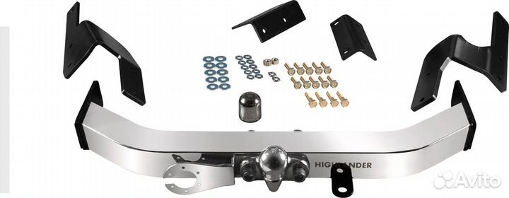 Toyota Highlander фаркоп с открытой нерж. балкой