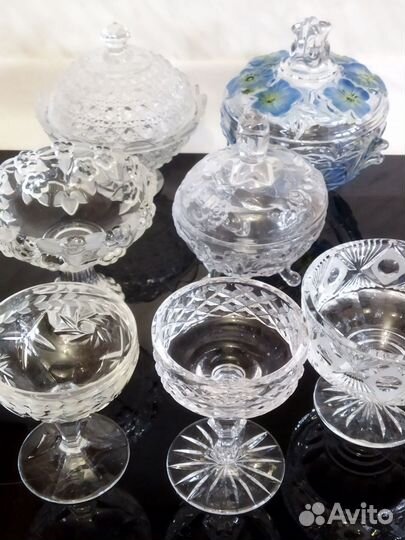 Хрустальные креманки и вазочки на ножках СССР