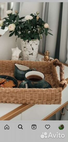 Корзина- ящик с натур. Дер. Руч. Эко лоза