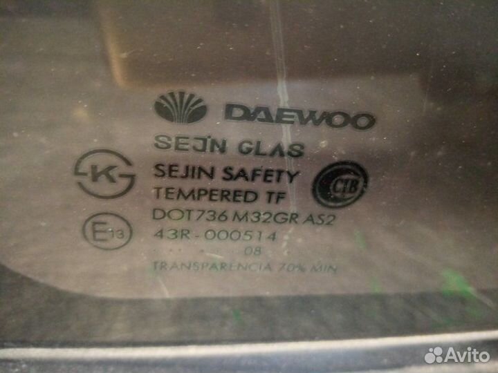 Форточка стекло глухое задняя левая Daewoo Nexia