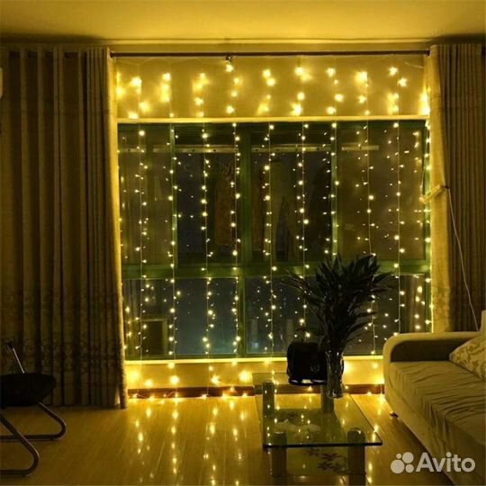 Гирлянда штора. Занавес