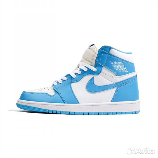 39 Кроссовки Nike Air Jordan 1 High, UNC кожа (MP)