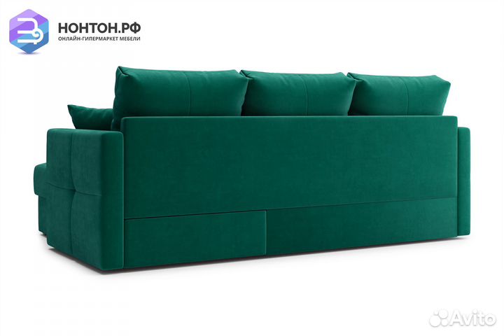 Диван угловой дельфин Вита изумрудный