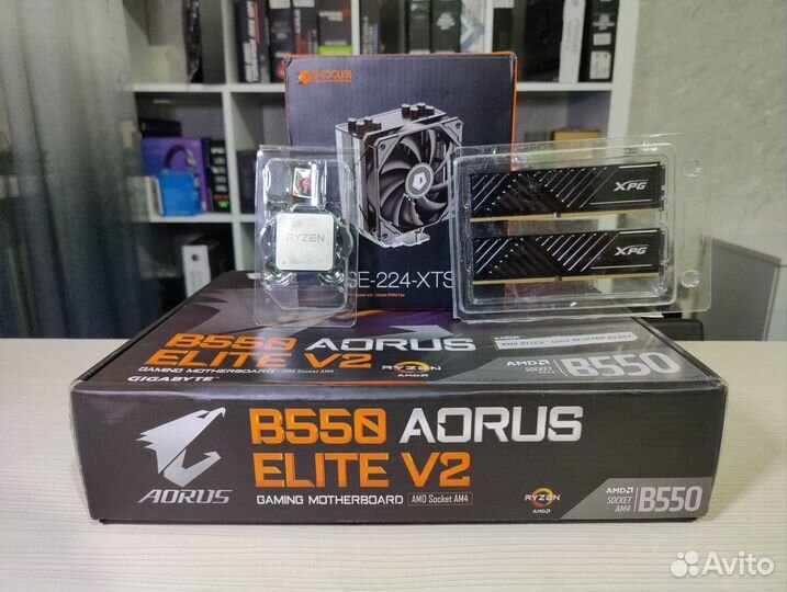 Комплект Ryzen 5 5600x+b550+32gb ddr4+кулер